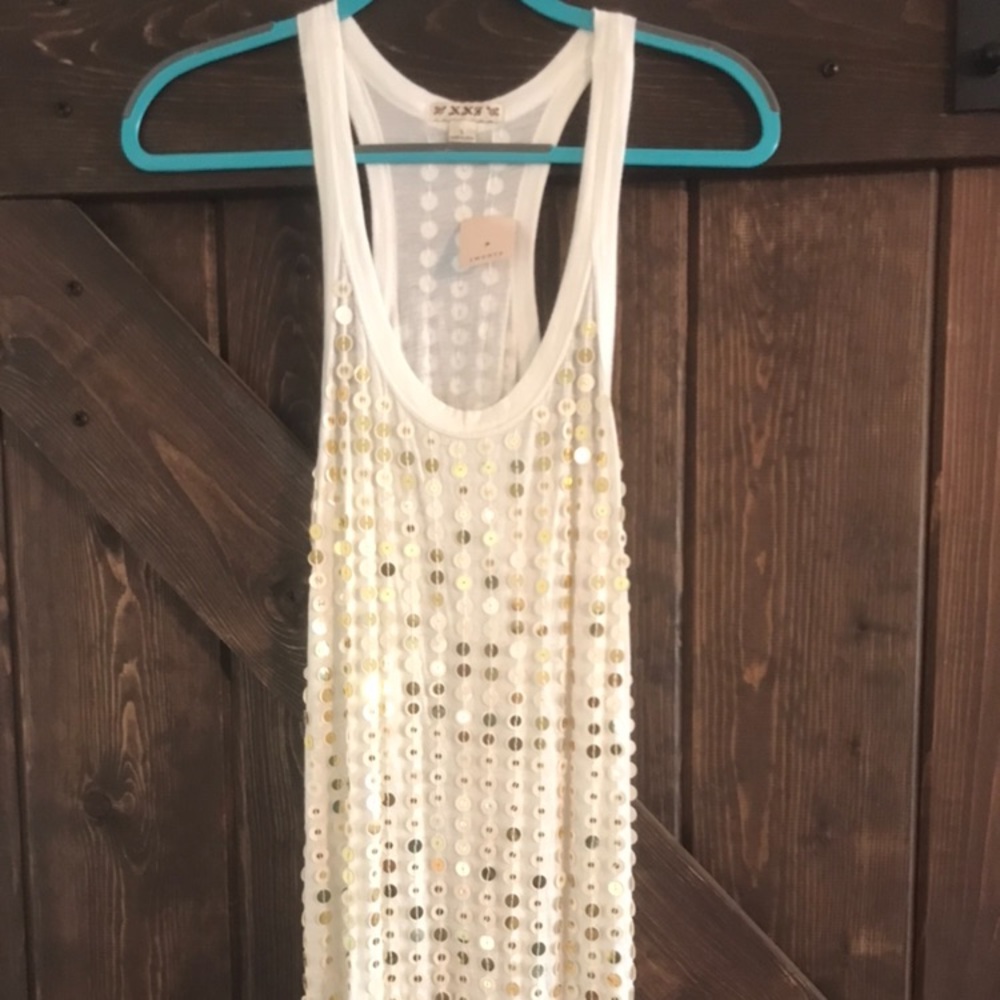 Long sequin tank
